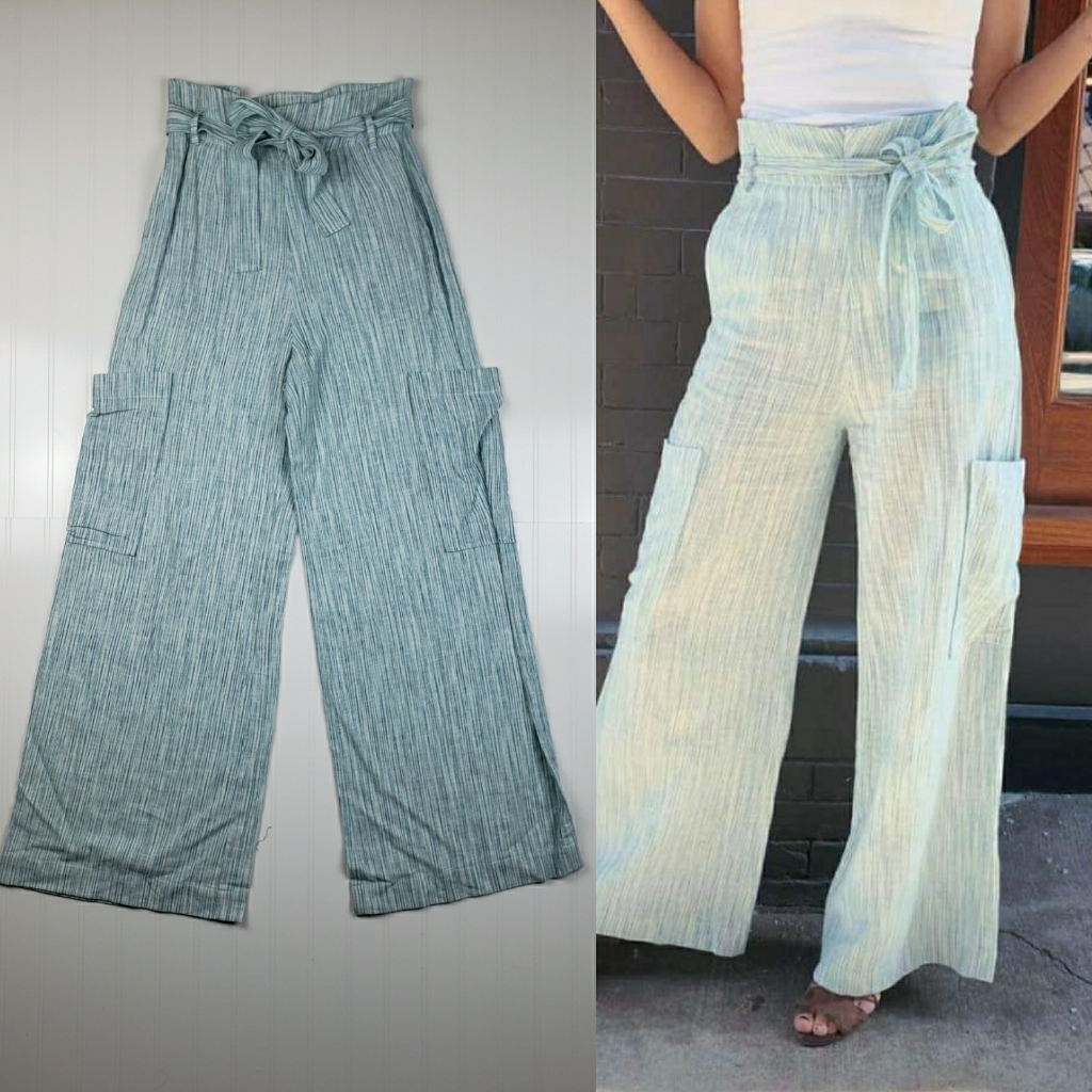 Nwt Drew Linen High Waist Wide Leg Pants